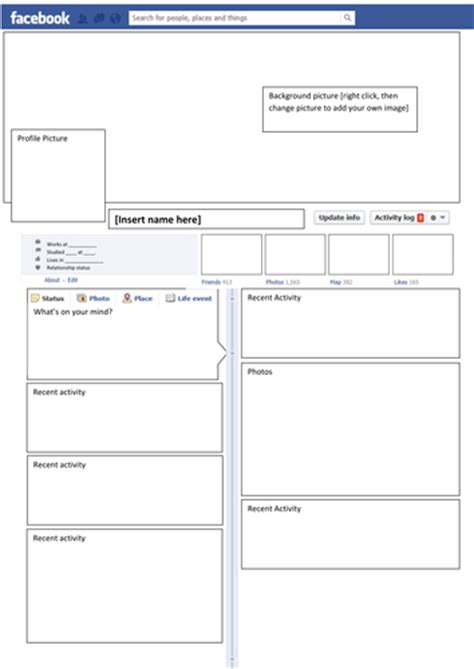 Facebook Template - Timeline version | Teaching Resources