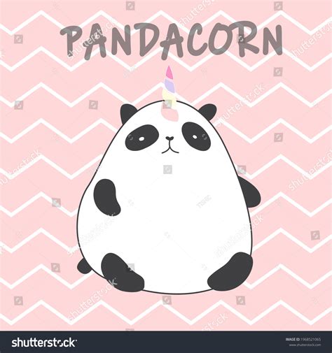 Cute Panda Unicorn Horn Rainbow Color Image Vectorielle De Stock