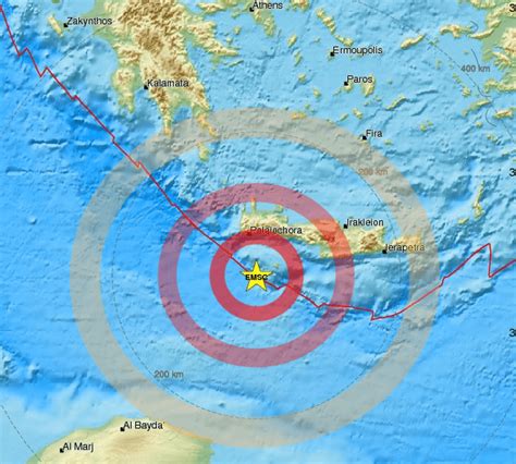 Creta Intensa Scossa Di Terremoto Nel Mediterraneo Orientale Dati EMSC