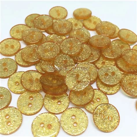 Aliexpress Buy 500pcs Gold Round Glitter Sparkly Buttons Resin 2