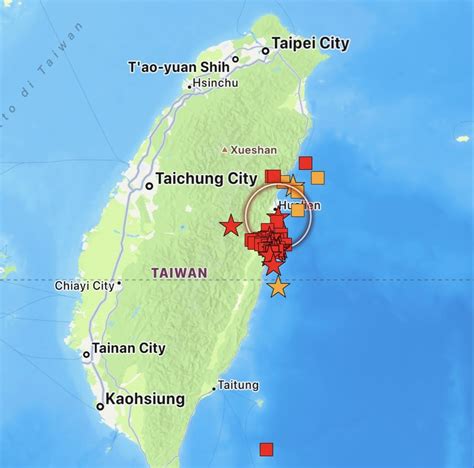 Forte Terremoto Sulla Costa Orientale Di Taiwan Magnitudo