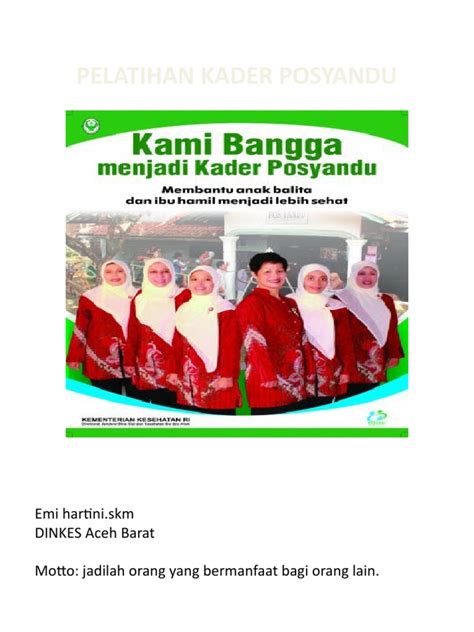 Pelatihan Kader Posyandu Pdf