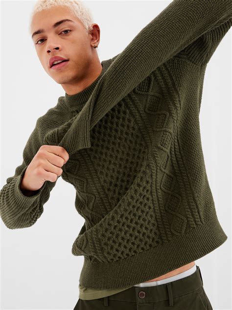 Cable Knit Crewneck Sweater Gap