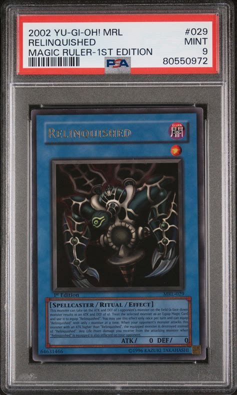 2002 Yu Gi Oh Mrl Magic Ruler 029 Relinquished 1st Edition Psa 9 Gamestop