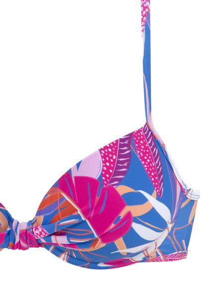 Buffalo Bügel Bikini Top Soleil blau pink bedruckt Cup C 36