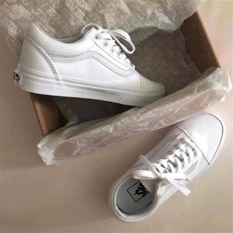 Vans Old Skool True White พร้อมกล่อง จ่ายเงินปลายทางได้ แวนส์สีขาว