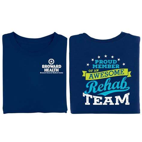 Proud Member Of An Awesome Rehab Team Positive 2 Sided T Shirt Personalization Positive