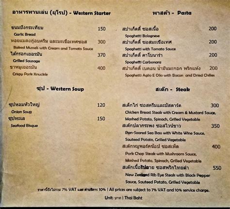 Menu At Air Space Hua Hin Pub Bar Nong Kae 12 399 Hua Dorn