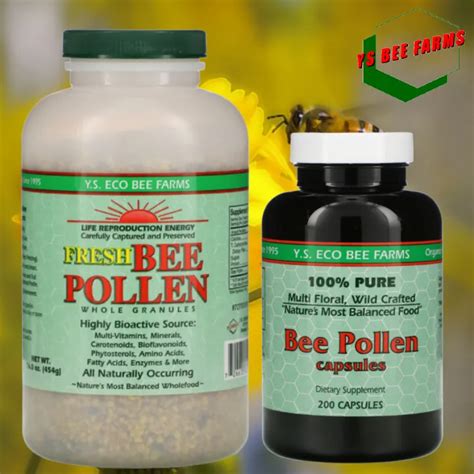 Bee Pollen Ys Eco Bee Farms Fresh Granules 160 Oz 454 G And Bee Pollen