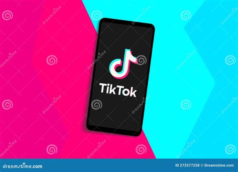 Tik Tok Application Icon On Smartphone Screen Close Up Social Media