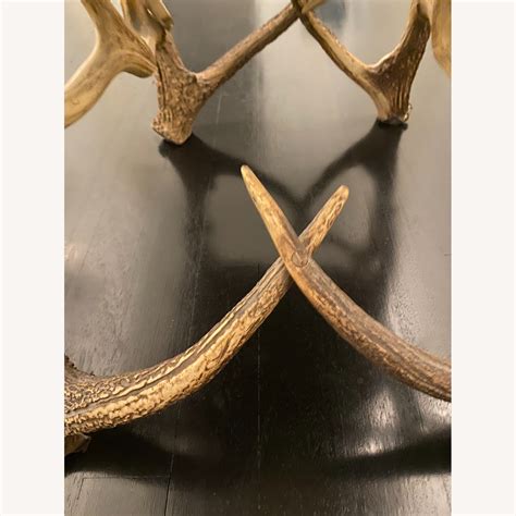 Vintage Antler Horn Suede Armchair Aptdeco