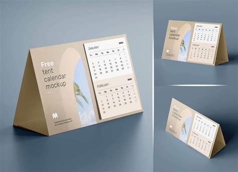 landscape table desk tent calendar  mockup psd set good