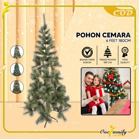 Jual ONE C814 Pohon Natal Ukuran 180CM 6Kaki Bahan Plastik Dekorasi