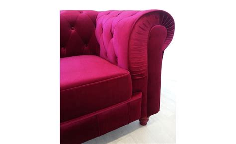 Fauteuil Chesterfield Velours Rouge A V Rouge