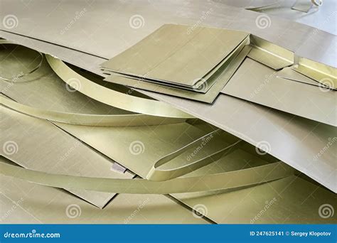 Many Sheets of Duralumin Cut into Pieces Stock Image - Image of stack ...