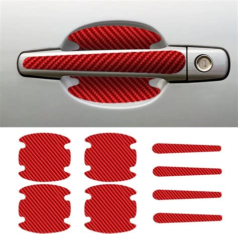 Amazon 8PCS Car Door Handle Scratch Protectors Carbon Fiber Car