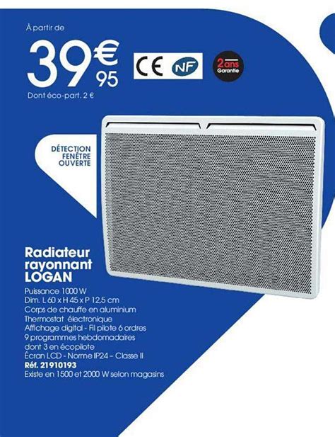 Promo Radiateur Rayonnant Logan Chez Brico Pro Icatalogue Fr