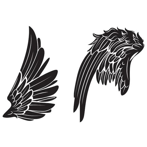 Premium Vector Black And White Wings Vector