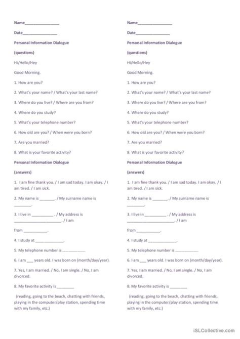 648 Dialogue English Esl Worksheets Pdf And Doc