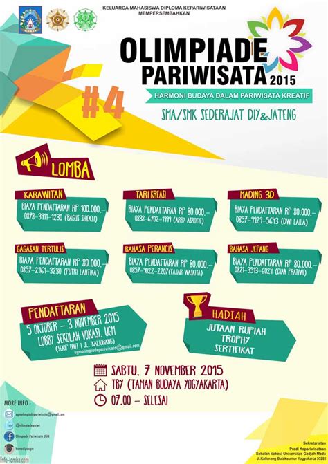 Ragam Lomba Di Olimpiade Pariwisata 4 Smak Sederajat Se Diy Jateng