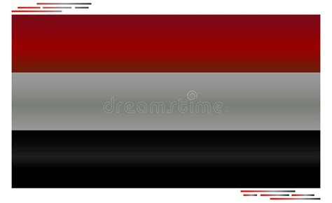 National Flag Of Yemen In Black Shadow Yemeni Flag In Rectangle Shape