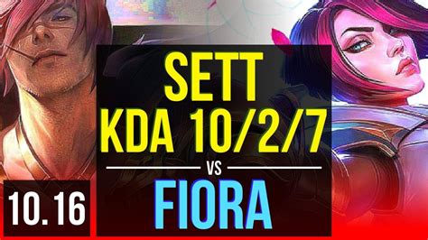 Sett Vs Fiora Top 3 Early Solo Kills Kda 10 2 7 Godlike Br