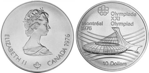 Coin 10 Dollars XXI JJ OO Montreal 1976 Estadio 1976 Of Canada