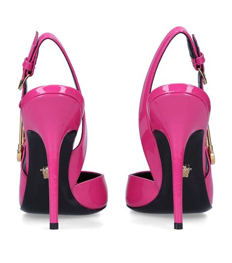 Versace Pink Patent Leather Safety Pin Slingback Pumps Harrods Uk