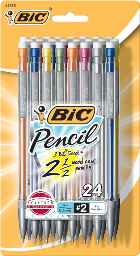 BIC Xtra-Precision Mechanical Pencil, Metallic Barrels, #2 Pencil, 24 ...