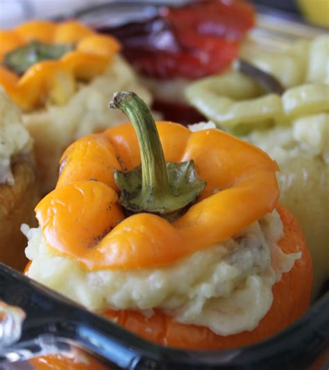 Mashed Potato Stuffed Bell Peppers