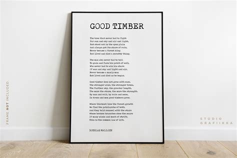 Good Timber Douglas Malloch Poster High Quality Art Print Etsy