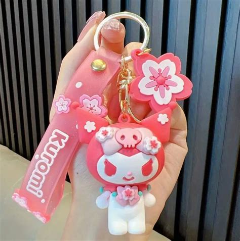 1pc Cute Hello Kitty Keychain Kawaii Anime Doll Key Chain Ring Bag Backpack Charm Car Hanging