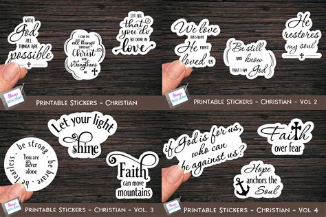 Christian Stickers Bundle 12 Bible Verse Sticker Designs So Fontsy