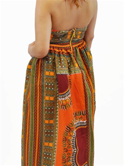 Deep Orange African Dashiki Dress African Clothing Store Jt Aphrique