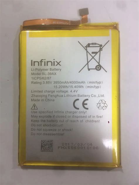 3 8V 3950 MAh Replacement Battery For Infinix 4 X557 BL 39AX Cell Phone