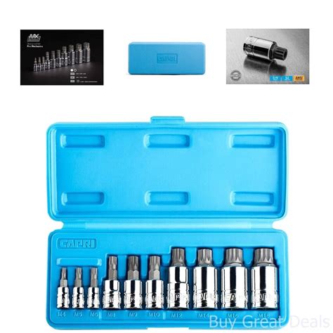 Capri Tools Triple Square Drive Xzn Triple Square Spline Bit Socket Set