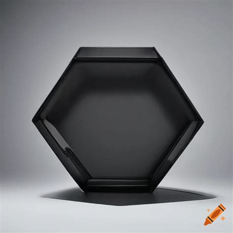 Caja Hexagonal Negra Con Tapa Transparente