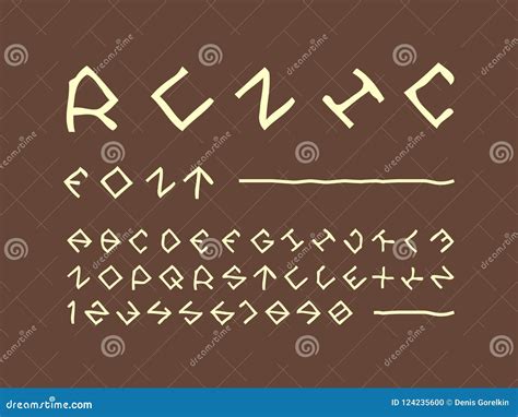 Runic Font. Vector Alphabet Stock Vector - Illustration of letters ...