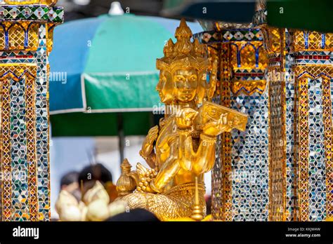 Bangkok Thailand Hindu Lord Brahma In The Erawan Shrine Stock Photo