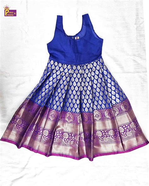 Kids Pepsi Blue Traditional Aari Work Pattu Pavadai Ppp1497 Prince N