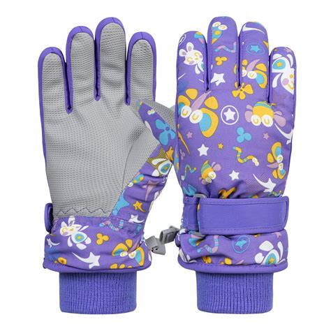 zando girls ski gloves  kids gloves winter waterproof toddler snow