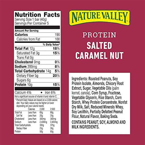 High Protein Nature Valley Chewy Bar Gluten Free Salted Caramel Nut