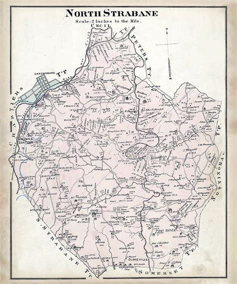 1876 Map of North Strabane Township Washington County Pa | Etsy