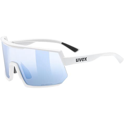 Uvex Sportstyle V Brille White Matt Variomatic Litemirror Blue