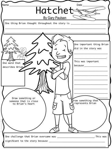 Hatchet Worksheets Printable Peggy Worksheets