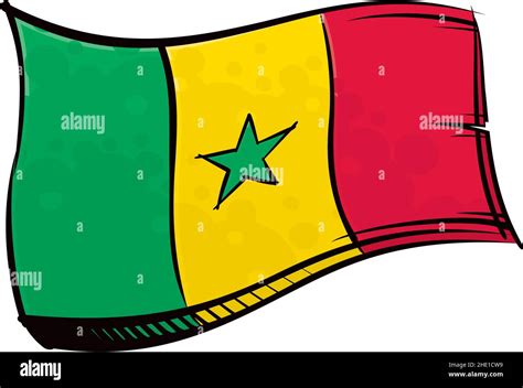 Painted Senegal Flag Waving In Wind Stock Vector Image Art Alamy