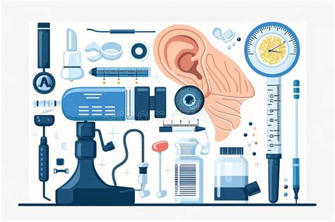 Medical Equipment Illustration For ENT Diagnosis And Treatment Stock