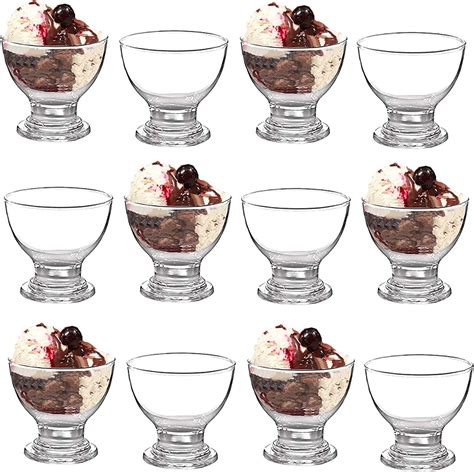 Gk Global Kitchen Glass Dessert Bowls Sundae Ice Cream Set Of 6 Short Stemmed Tulip Prawn