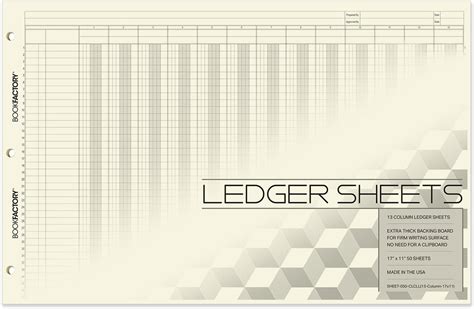 Amazon BookFactory Ledger Sheets Large 13 Column Accounting