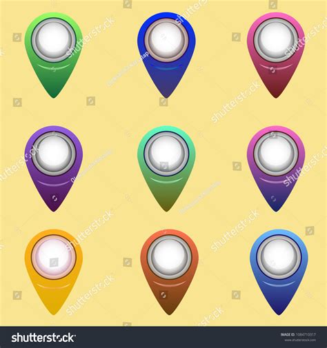 Set Colored Map Pointers Vector Illustration Stock Vector Royalty Free 1084710317 Shutterstock